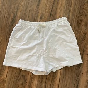 White comfy drawstring shorts, size Large. NWTG.